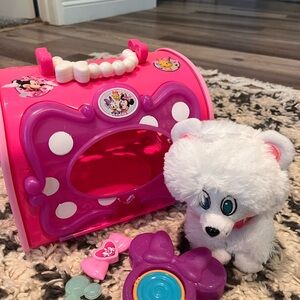 Disney Pink and Purple Pet Carrier with Plush Puppy